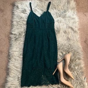 Express dark green dress. Worn once. Size 4
